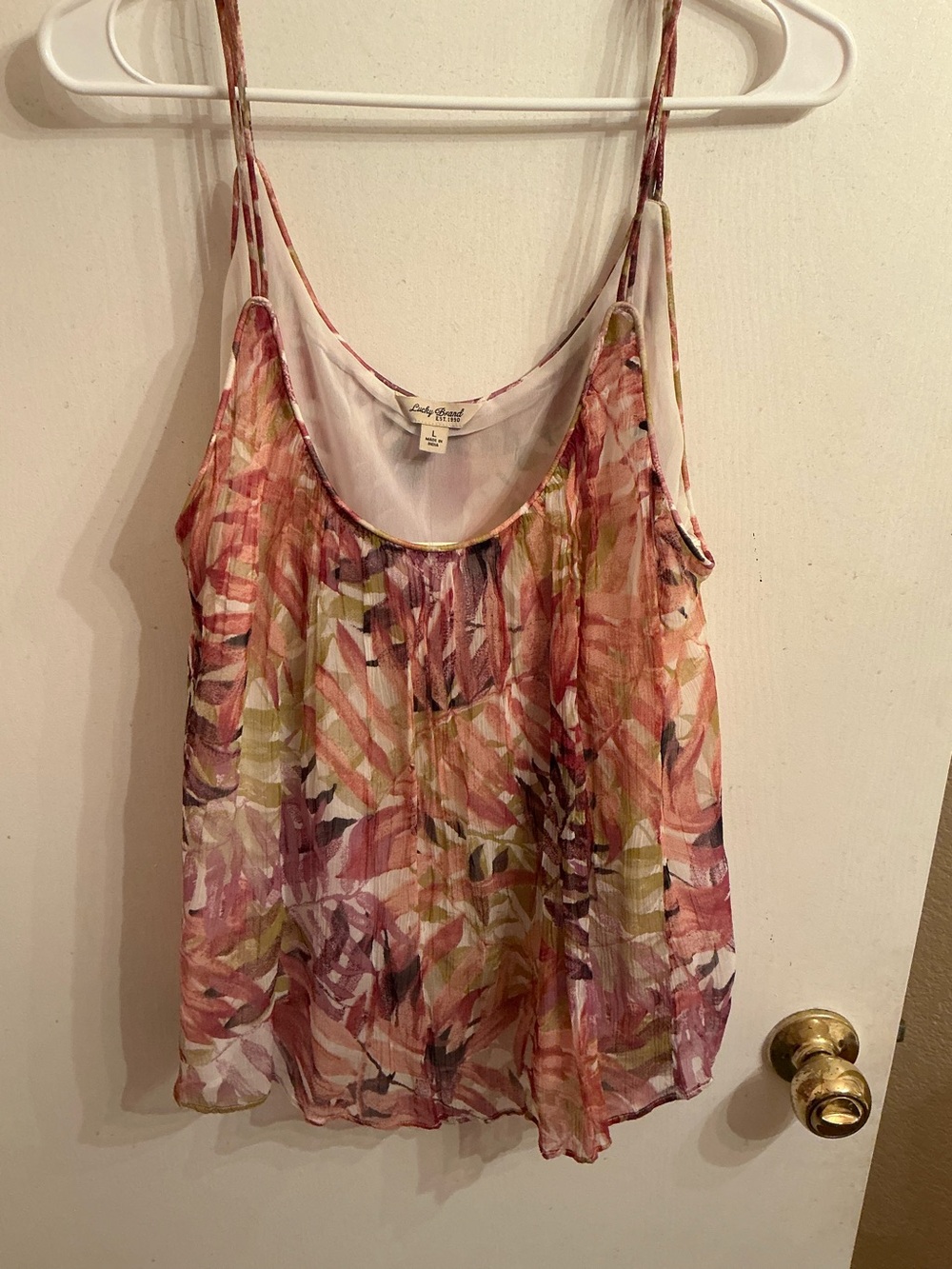 Lucky Brand  Floral Print Sleeveless Tank Top - Pink Multi New